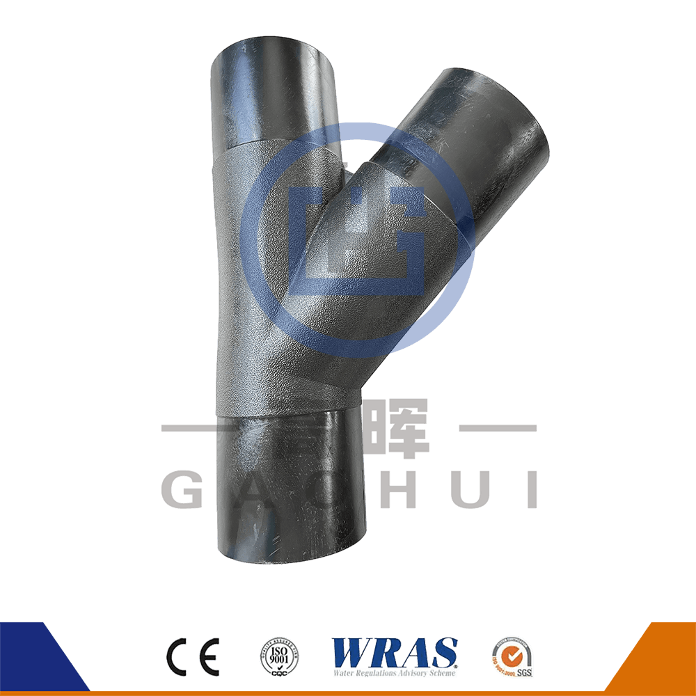 hdpe 엉덩이 퓨전 wye 티 측면 티 45도 y 물 파이프에 대한 처녀 재료