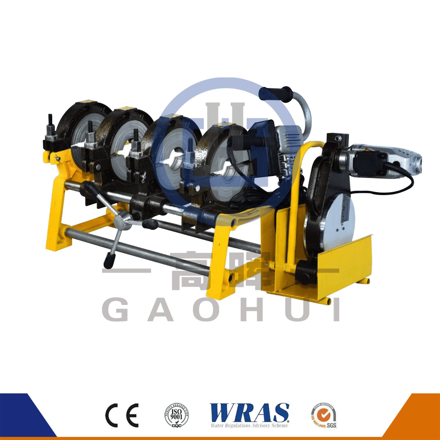 HDPE 파이프 매뉴얼 플라스틱 엉덩이 퓨전 용접 기계 GF-160-4M/GF-200-4M